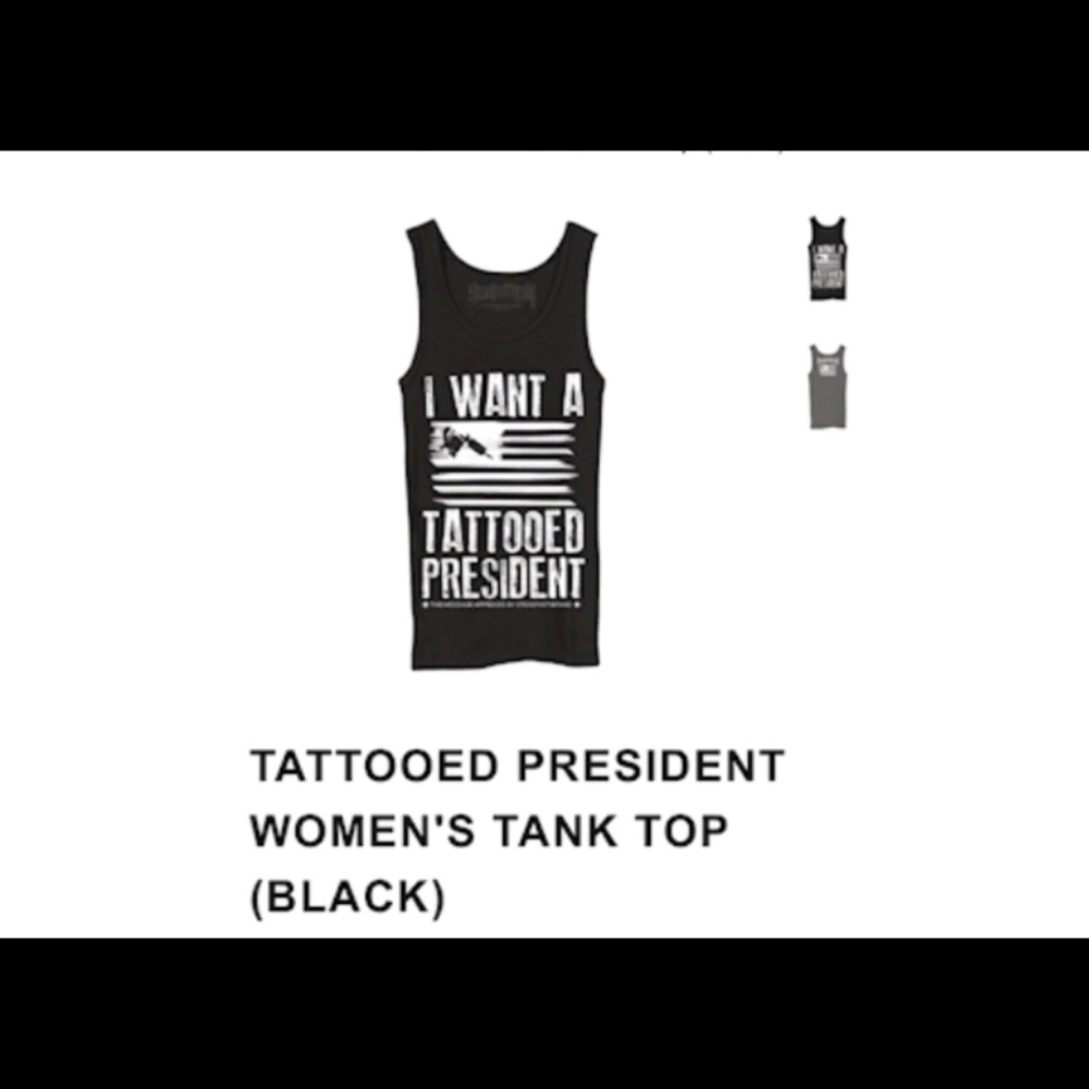 4 SALE SOON☠️”Tattooed President” Ribbed tank top